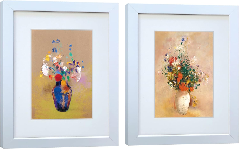 8X10 Picture Frame Set of 2 Made of Solid Wood Photo Frame with Real Glass for P