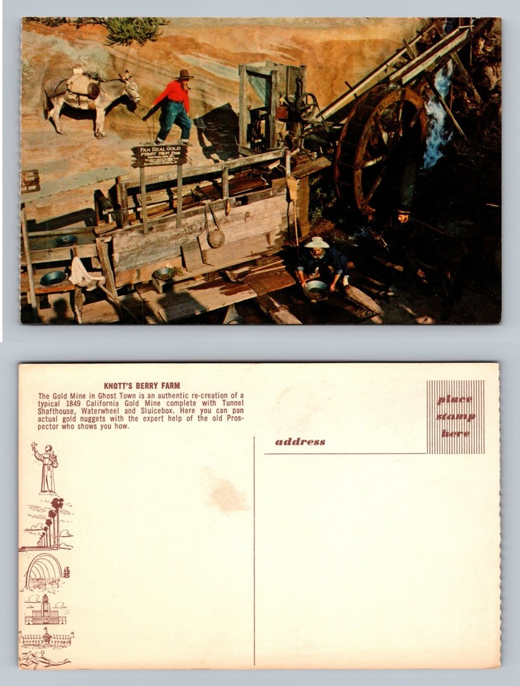 Buena Park, CA-California Knott's Berry Farm Gold Mine Old Post Vintage Postcard