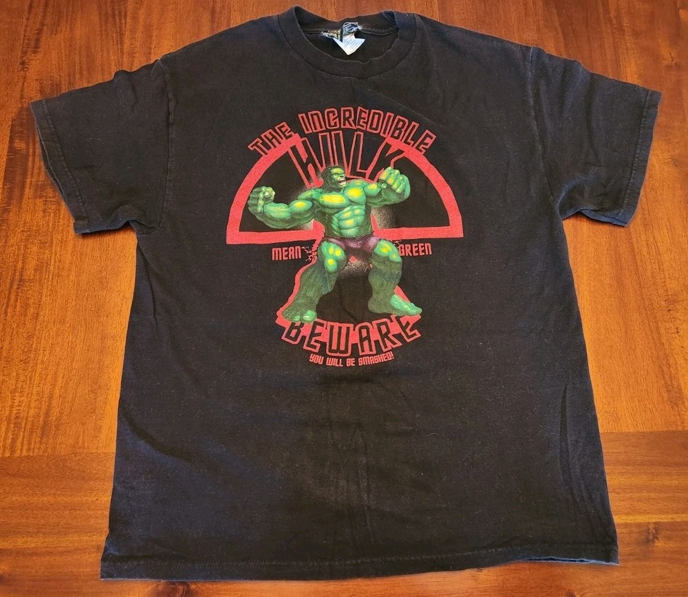 Vintage Incredible Hulk Promo T Shirt Mens Size Large Black 2003