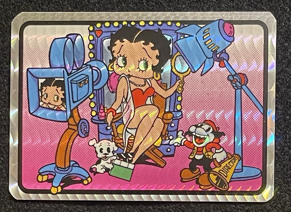 RARE VTG Betty Boop Making a Film Vending Machine Prism Sticker (no date) NOS