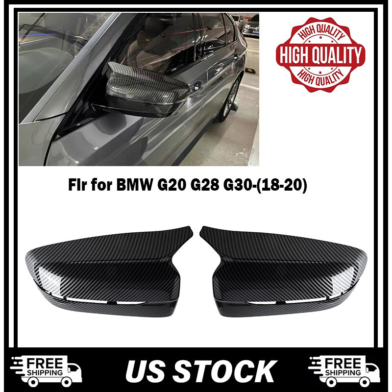 M Style Side Mirror Cover Caps For BMW 3 Series G20 G30 2019-2023 Glossy Black