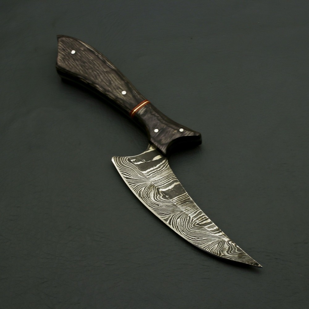 Custom Handmade High Damascus Steel Hunting Knife, Full Tang With Leather Sheath