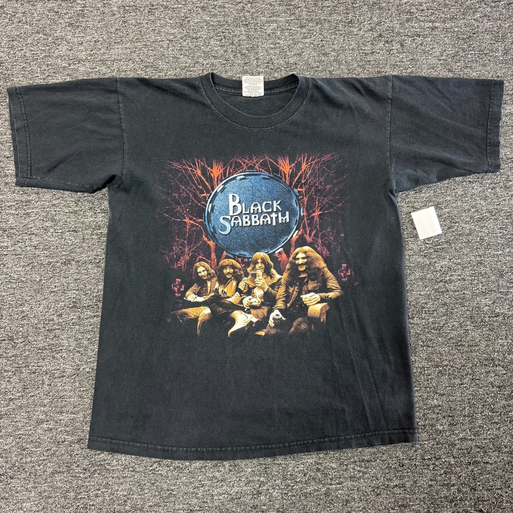 Vintage 90s BLACK SABBATH Reunion Tour Grunge Band 1999 T-Shirt L Black