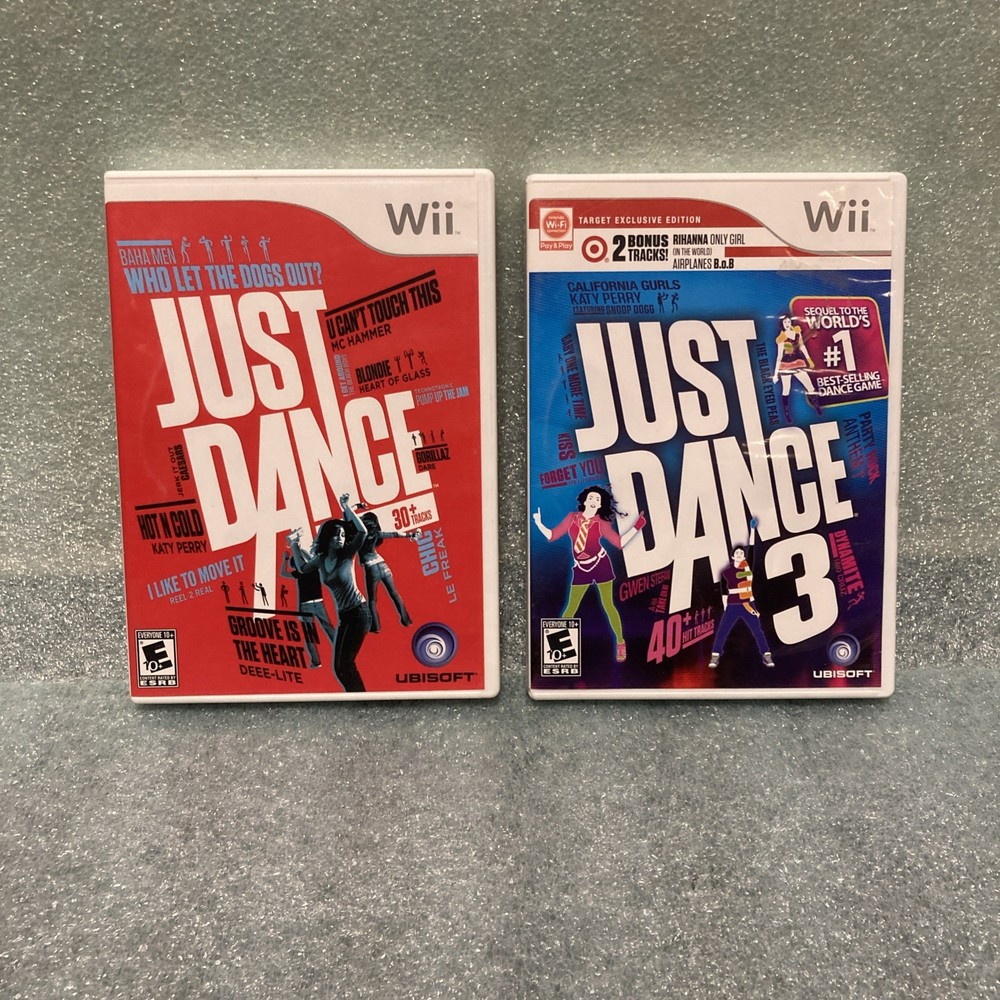 Just Dance (Nintendo Wii) 1 3 Wii Lot **BOTH COMPLETE WITH MANUALS AND TESTED**