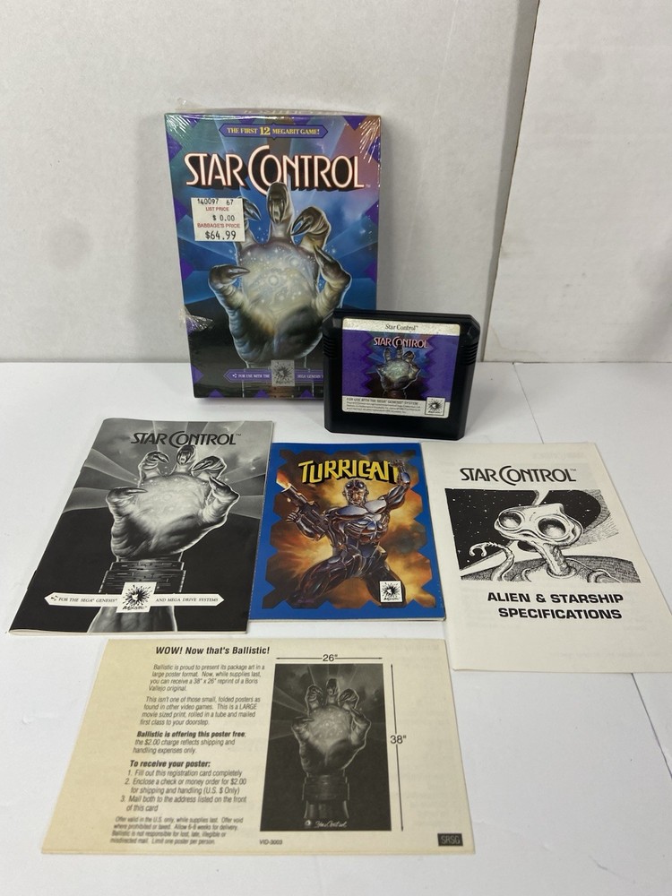 Star Control (Sega Genesis, 1991) In Box With Manual, Reg, Cards, Inserts