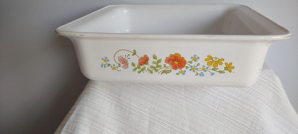 Orange Poppy Corning Ware  P 322 Casserole Baking Dish Pan