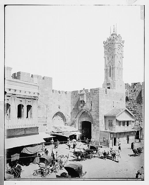 Jaffa Gate,Jerusalem,El Kouds,Israel,Middle East,American Colony Photo,c1910