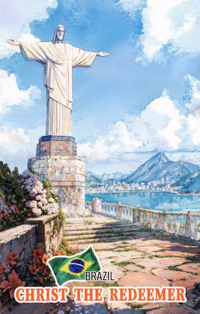 Christ the Redeemer, Corcovado Mountain, Rio de Janeiro, Brazil --New POSTCARD