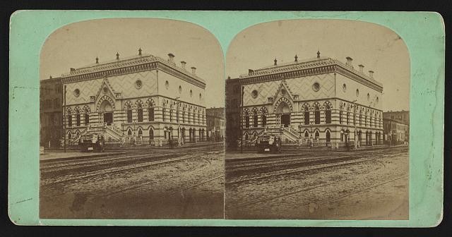 Academy of Design United States 1865-1895 Stereoview Building Street Scene-image