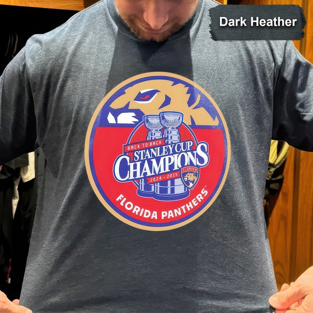 Florida Panthers Hockey 2024-2025 Back-to-Back Stanley Cup Champions Graphic Tee
