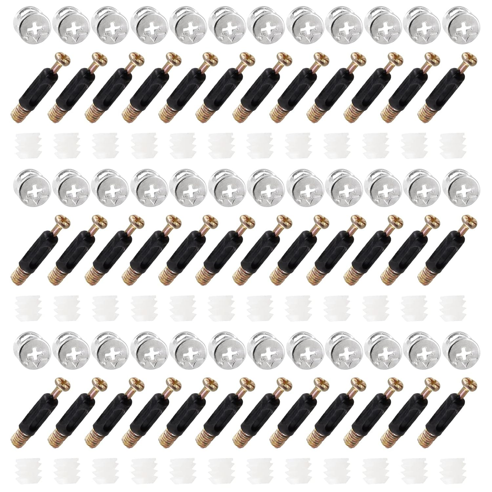 36 Sets 3-In-1 Furniture Connecting Kit, M6 X 35Mm Cam Screw Dowel Screws, 15Mm