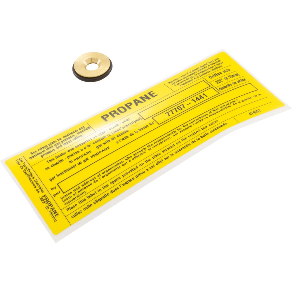Conversion Kit, Pentair MasterTemp/Max-E-Therm 400, Nat. to LP : 77707-1441