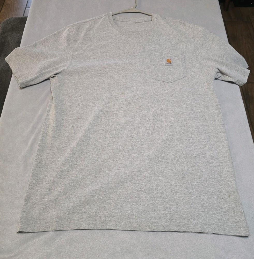 Carhartt Men's Short Sleeve T-Shirt Pocket Original Fit Heather Gray L/Xl K87
