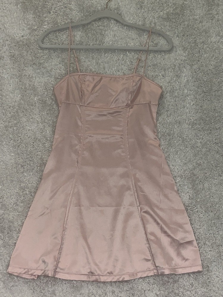 Urban Outfitters Pink Satin Sleeveless A Line Mini Dress Women’s Size S