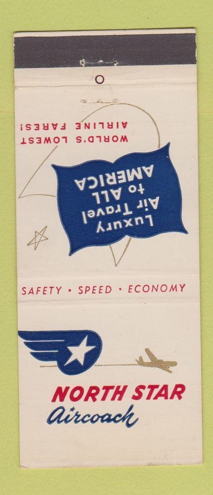 Matchbook Cover - North Star Aircoach Airlines 21 Strike Feature