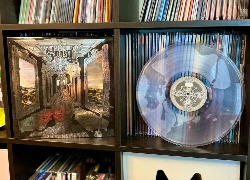 Ghost Skeletá LE LP Oxidized Metallic Silver Liquid Filled Vinyl Bad World
