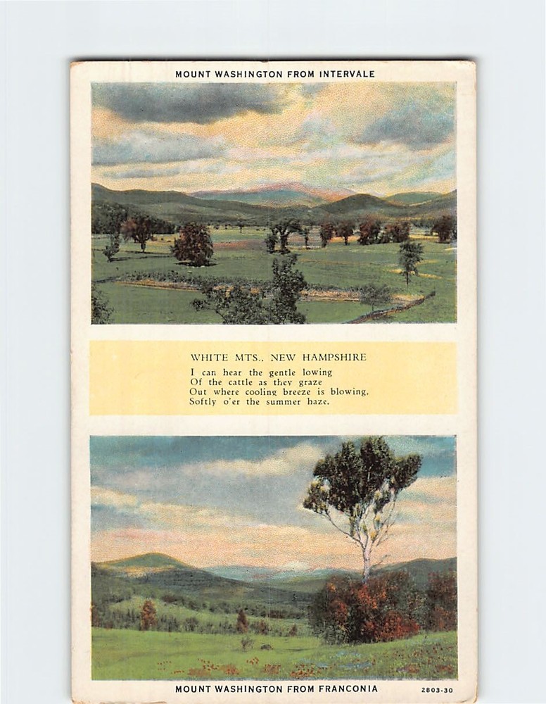 Postcard Mount Washington from Intervale & Franconia New Hampshire USA