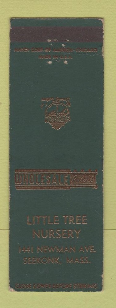 Vintage Matchbook Cover from Little Tree Nursery in Seekonk MA