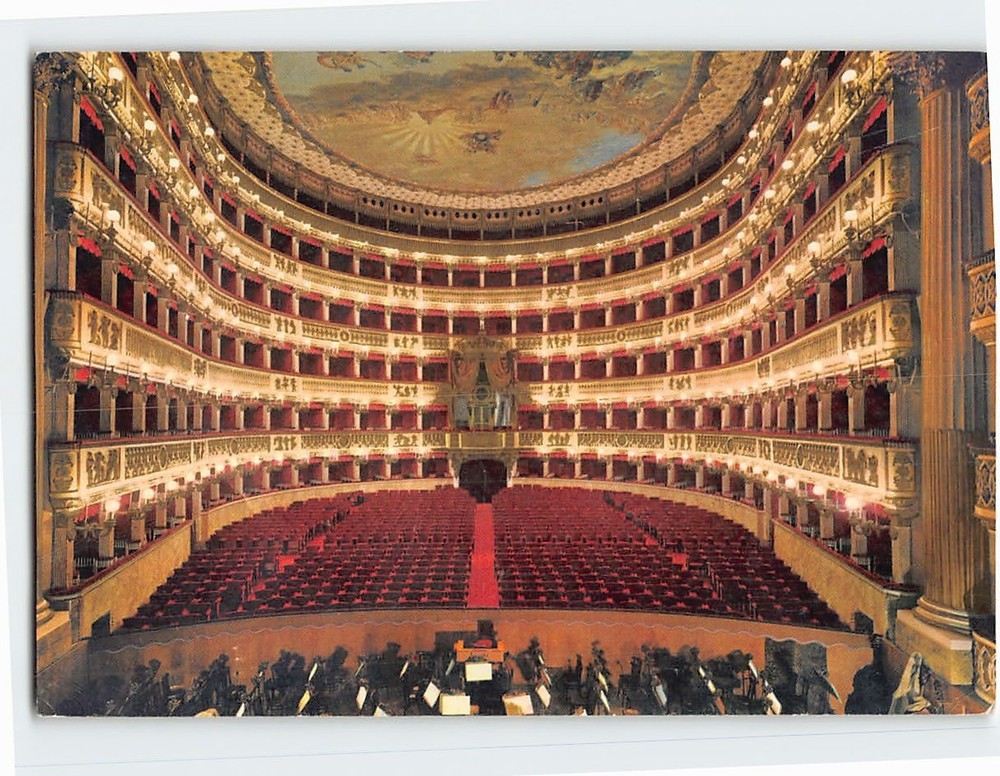 Postcard Inside of Theatre S. Carlo Naples Italy