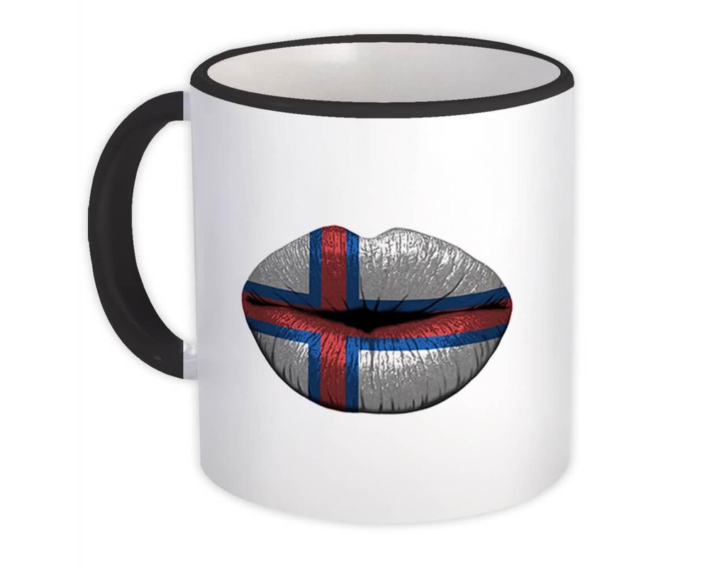 Gift Mug : Lips Faroese Flag Faroe Islands Expat Country For Her Woman Feminine