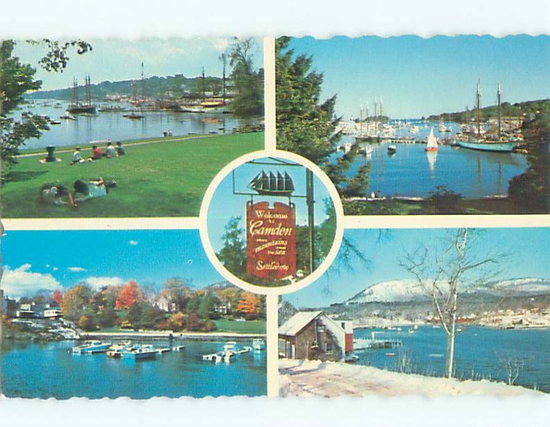 Pre-1980 BOAT SCENE Camden - Near Belfast & Rockport & Rockland Maine ME AF3722