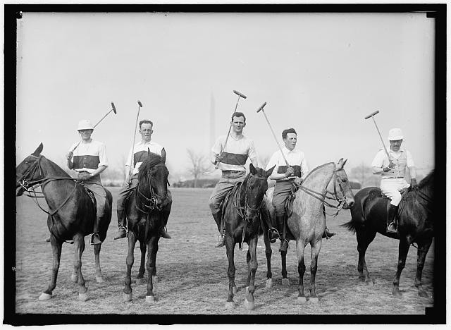 Photo:Polo Game,Men on Horseback,Sports,1915,Harris & Ewing