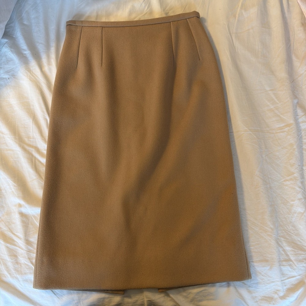 Michael Kors Women’s Wool Skirt Size 0 Tan MADE IN ITALY
