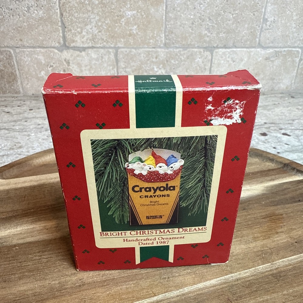 Hallmark Keepsake Ornament Crayola Bright Christmas Dreams 1987 Crayons Mice