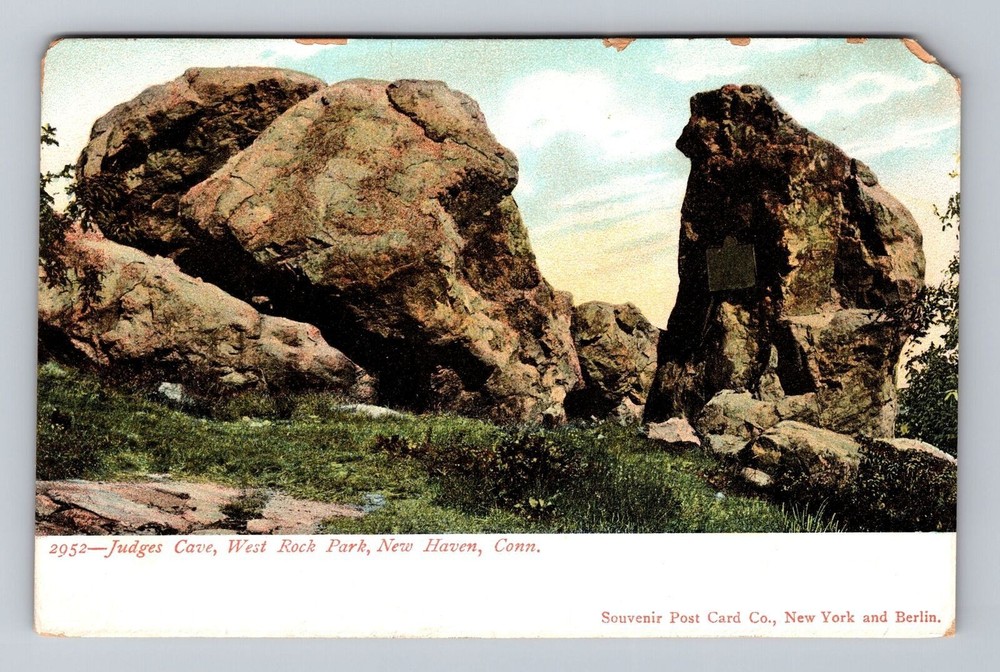 Connecticut CT New Haven Judges Cave West Rock Park Vintage Postcard
