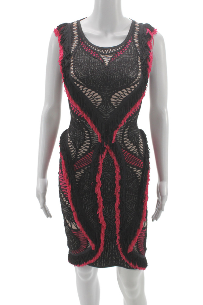 Herve Leger Womens Black Bodycon Dress Sleeveless Knee Length Zip Size SFree Shipping in US $100+ Orders | $6.95 Orders Below