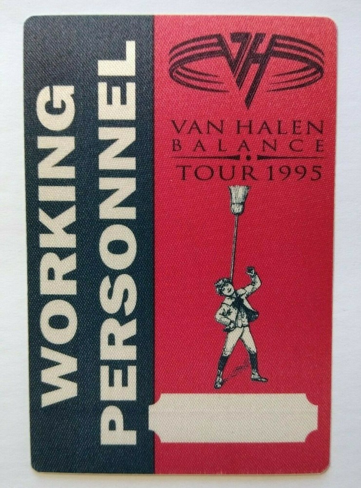 Van Halen Balance Backstage Pass Working Personnel Tour Original 1995 Red Eddie