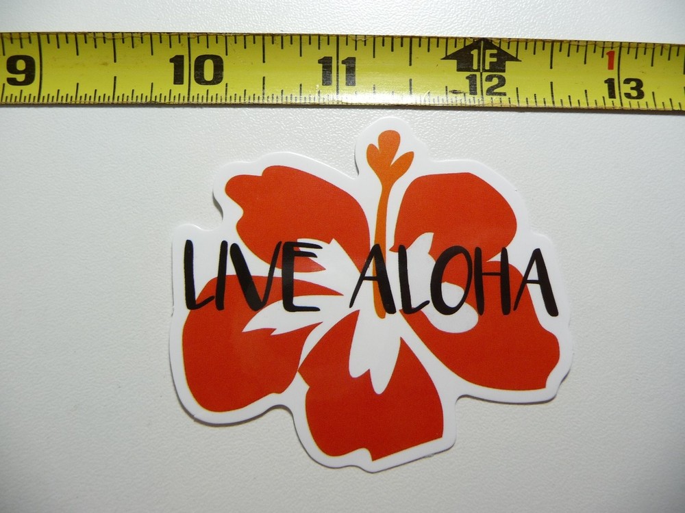 Hawaii Aloha Hibiscus Decal Sticker 50th State Paradise Travel Souvenir