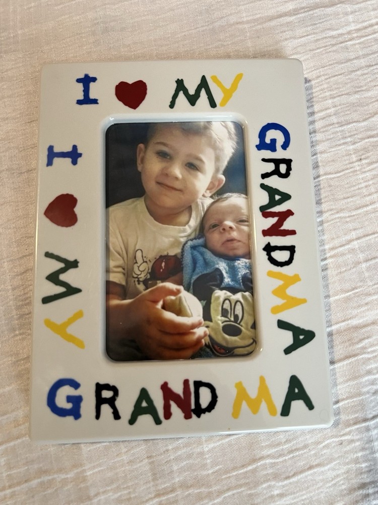 Vintage “I Love My Grandma”  Ceramic 90s Crayon Picture Frame 3.5 X 5