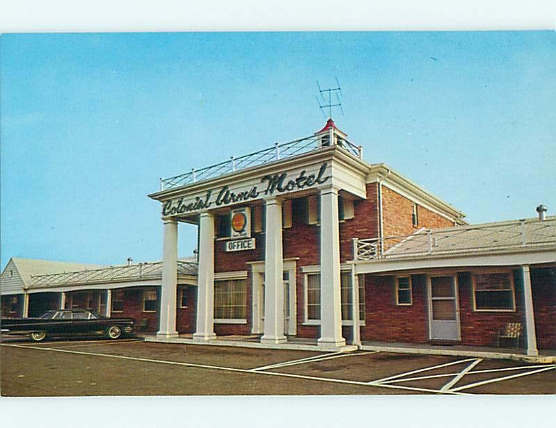 Unused Pre-1980 OLD CARS & COLONIAL ARMS MOTEL Penns Grove NJ u0588@