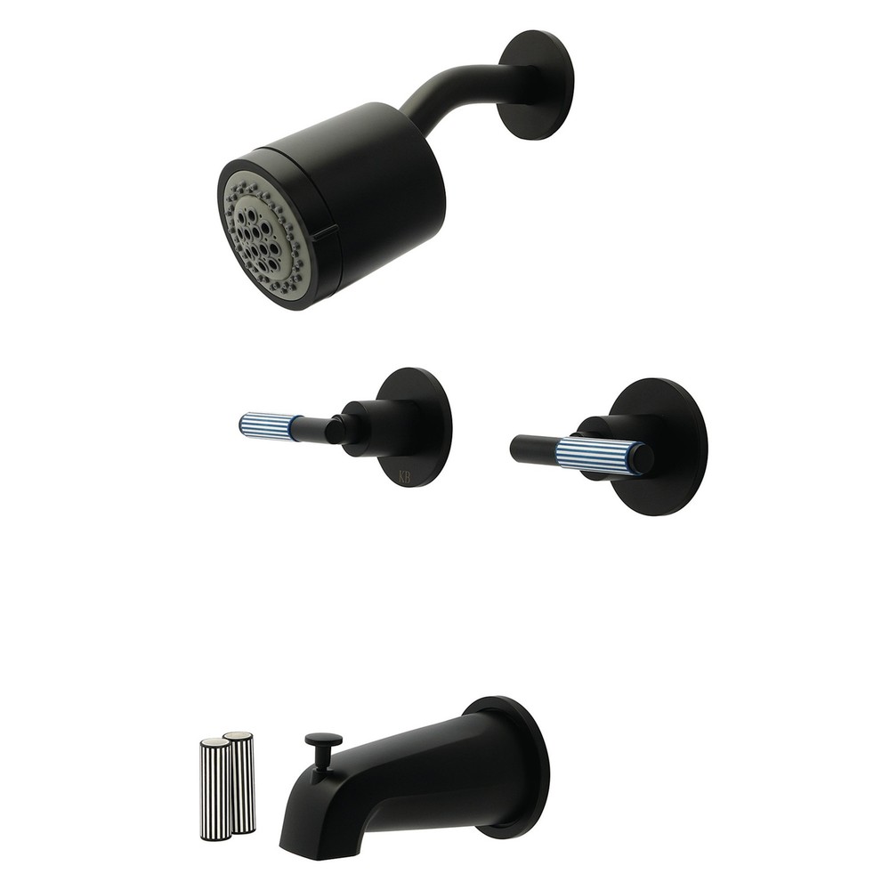 Kingston Brass KBX814.KPS Synchronous Tub and Shower Trim Package - Black