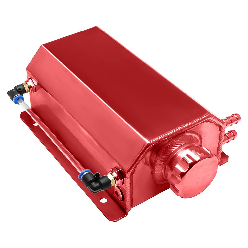 Universal 2L Aluminum Coolant Radiator Overflow Reservoir  Expansion Tank RED