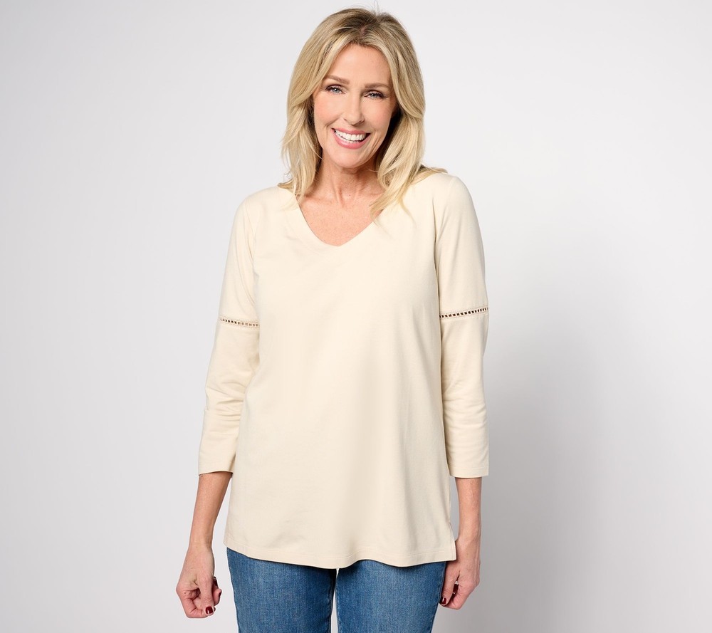 Belle by Kim Gravel Women's Top Sz XS Primabelle Knit Ladder Stitch Brown