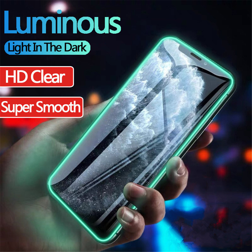 Full Cover Tempered Glass For iPhone 14 12 11 13 SE XR Luminous Anti-fall Glass