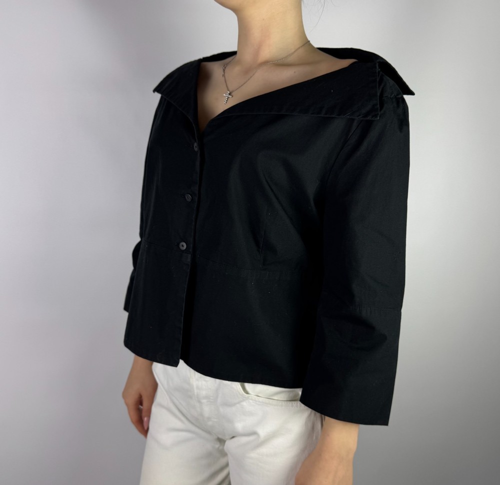 Annette Gortz Women’s Black Avant-Garde Blouse Size 40 Designer Top