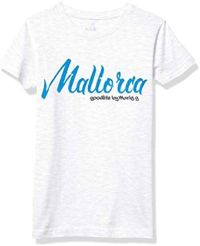 Marky G Apparel Girls' Printed Mallorca Graphic Fine Jersey T-Shirt Ash Size