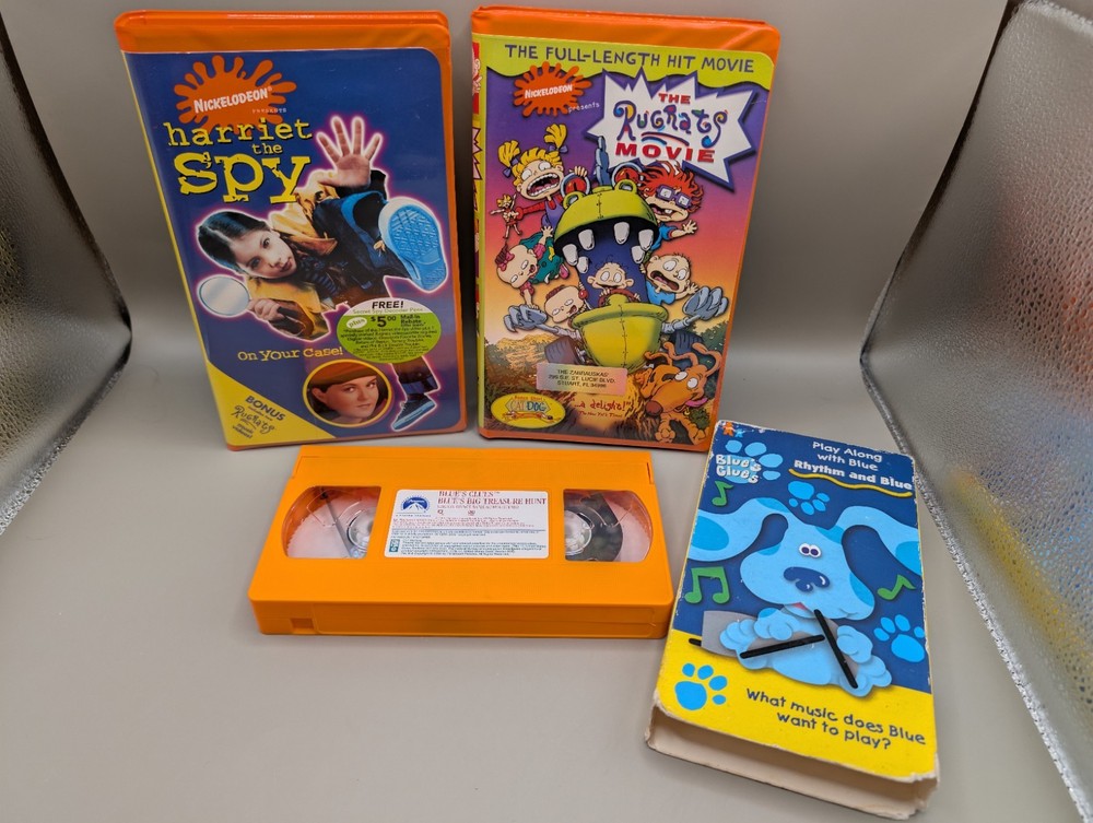 90s Nickelodeon VHS LOT of 3- Harriet the Spy / Rugrats Movie / Blue's Clues