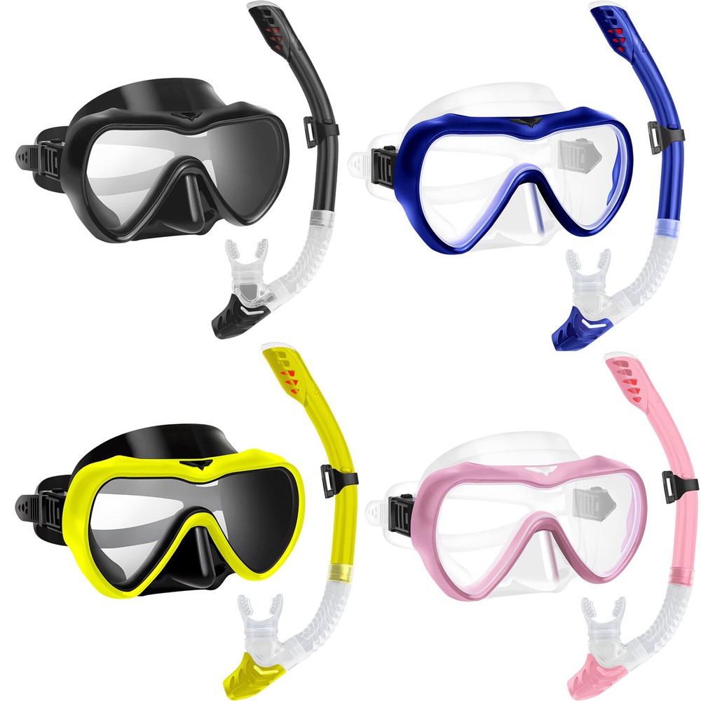 Snorkel Set, Anti-Fog Diving Mask, Comfortable Adult Scuba Mask, Snorkeling Gear