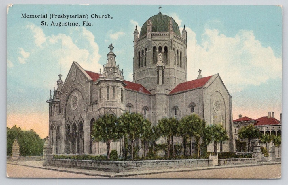 Memorial Presbyterian Church St. Augustine FL Flagler Postcard Unposted