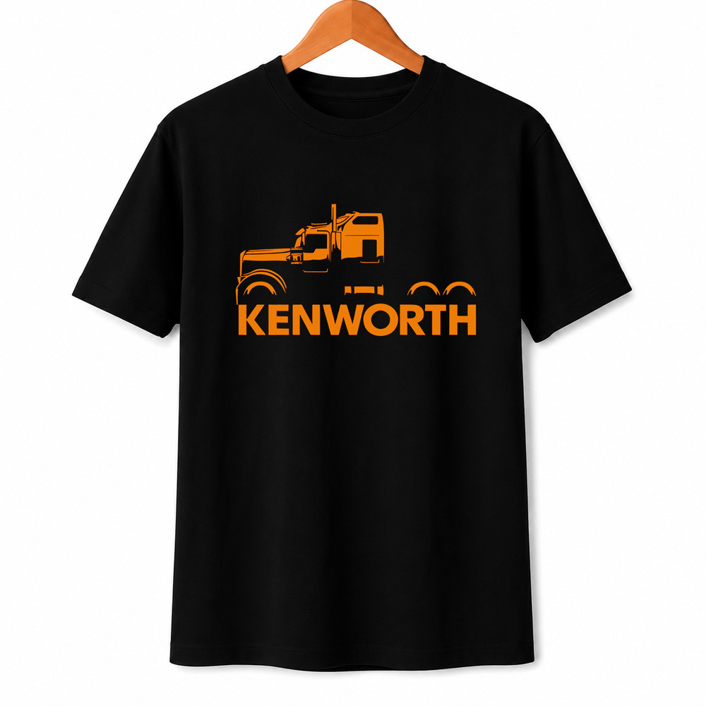 Kenworth Trucks Black Cotton Fabric T-Shirt Streetwear Style Unisex Fit