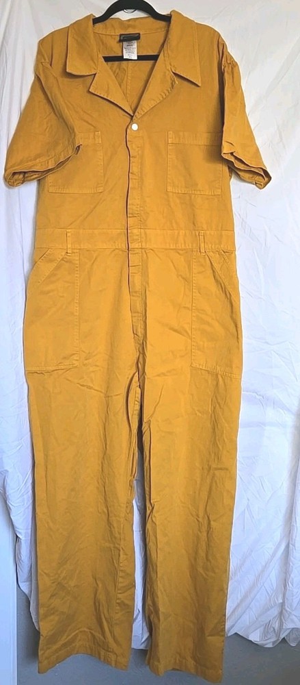 Big Bud Jumpsuit Muatard Yellow Women's Size 4XL Made In USA Short Sleeve