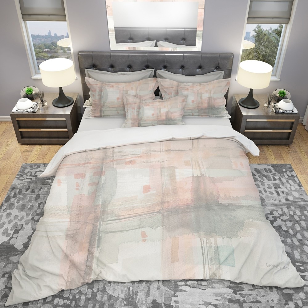 Designart 'Intersect II Grey' Shabby Bedding Set - Duvet
