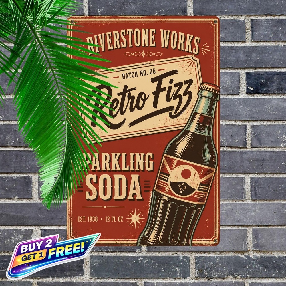 Retro Beverage Cola Tin Metal Sign Vintage Soda Wall Decoration