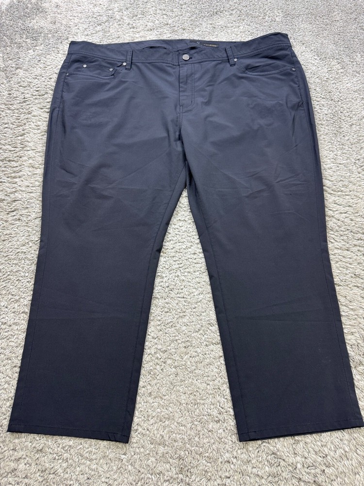 J Hilburn Pants Men 48 Black Flat Front APiazza Career Performance Golf Chino