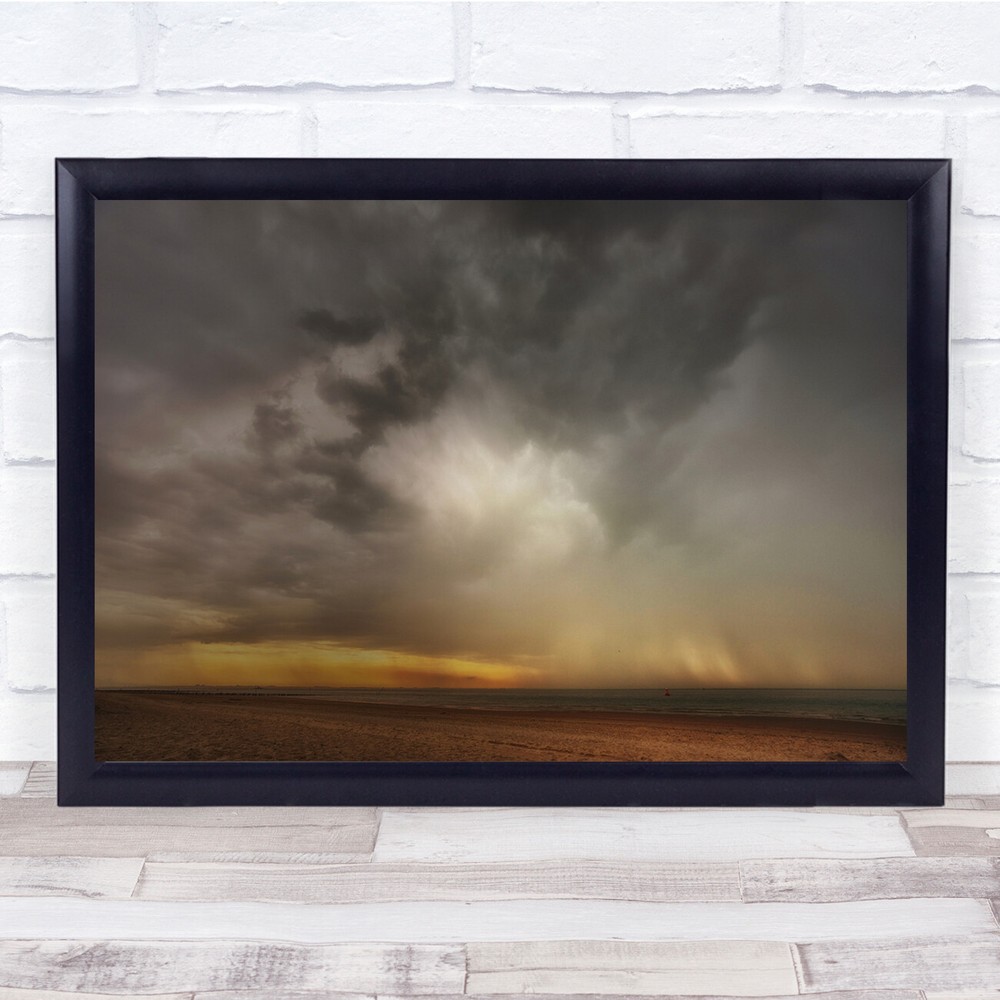 Dishoek Seascape Dramatic Clouds Storm Beach Water Sea Wall Art Print