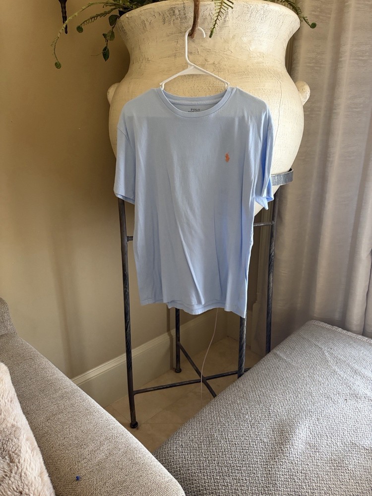 Polo Ralph Lauren Men's Light Blue Cotton Logo T-Shirt Size M